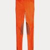 Orange Women’s Ralph Lauren Stretch Lambskin Suede Jodhpur Leggings