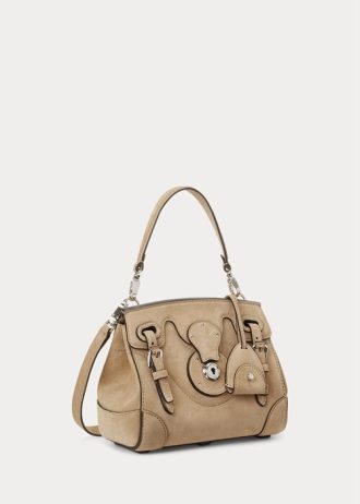 Pale Honey Women’s Ralph Lauren Calf-Suede Soft Ricky 18 Handbag