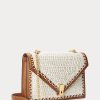 Parchment Cream Women’s Ralph Lauren Polo ID Crochet Envelope Chain Crossbody Bags