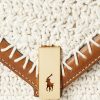 Parchment Cream Women’s Ralph Lauren Polo ID Crochet Envelope Chain Crossbody Bags