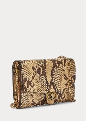 Parchment Women’s Ralph Lauren Faux-Snakeskin Medium Adair Crossbody Bags