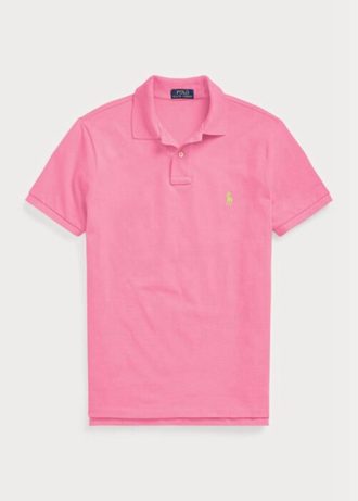 Pink Men’s Ralph Lauren Custom Slim Fit Mesh Polo Shirts