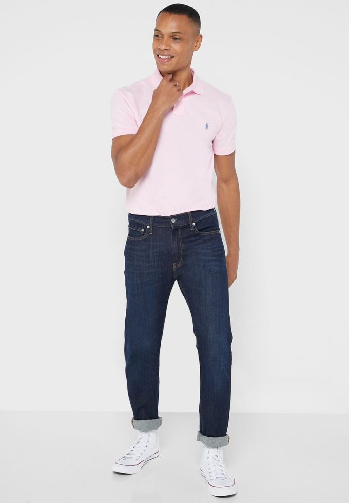 Pink Men’s Ralph Lauren Essential Slim fit Polo Shirts