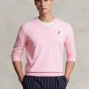 Pink Men’s Ralph Lauren Slim Fit Textured Cotton Jumper Sweaters