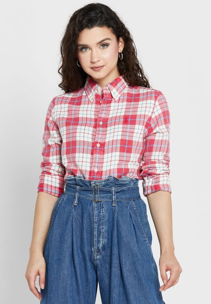 Pink Women’s Ralph Lauren Checked Button Down Shirts