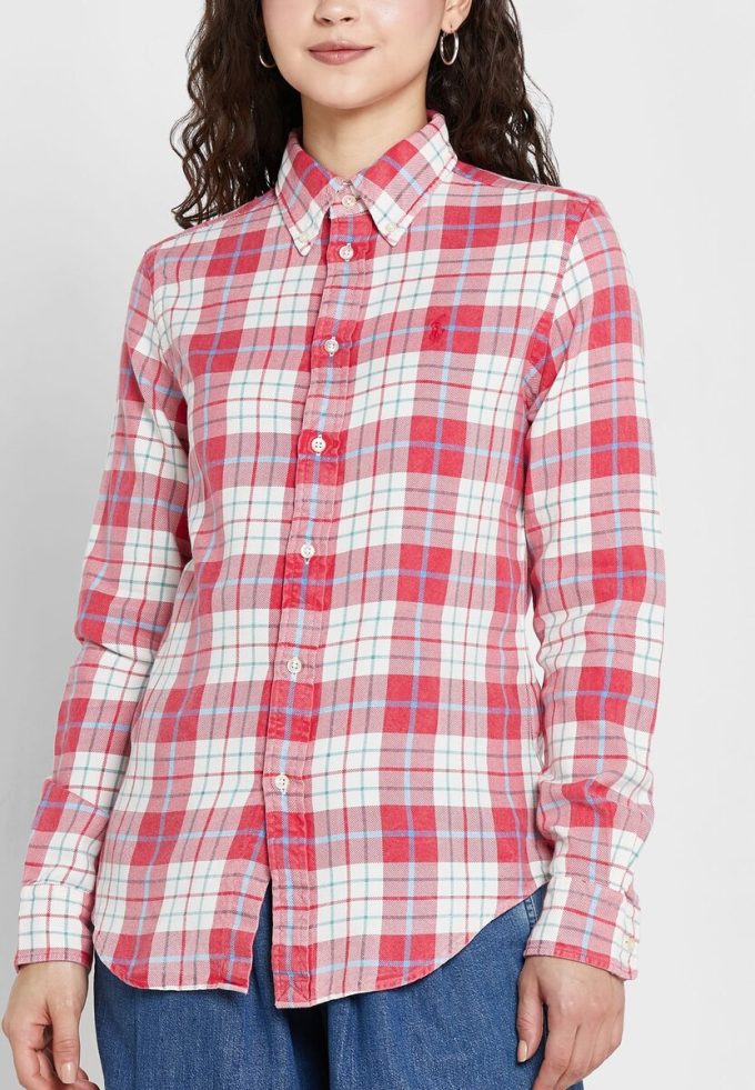 Pink Women’s Ralph Lauren Checked Button Down Shirts