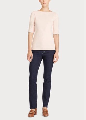 Pink Women’s Ralph Lauren Cotton Boatneck   Tops