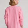Pink Women’s Ralph Lauren Jersey V-Neck Pullover Sweatshirts