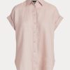 Pink Women’s Ralph Lauren Linen Dolman-Sleeve Shirts