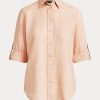 Pink Women’s Ralph Lauren Linen Shirts Pink Women’s Ralph Lauren Linen Shirts