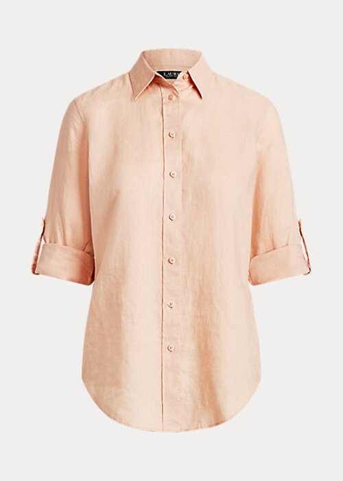 Pink Women’s Ralph Lauren Linen Shirts Pink Women’s Ralph Lauren Linen Shirts