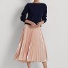 Pink Women’s Ralph Lauren Pleated Metallic Chiffon Skirts