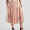 Pink Women’s Ralph Lauren Pleated Metallic Chiffon Skirts