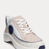 Pink Women’s Ralph Lauren Reaghan Logo Jacquard & Leather Sneakers