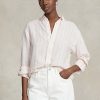 Pink Women’s Ralph Lauren Relaxed Fit Striped Linen Shirts Pink Women’s Ralph Lauren Relaxed Fit Striped Linen Shirts