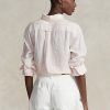 Pink Women’s Ralph Lauren Relaxed Fit Striped Linen Shirts Pink Women’s Ralph Lauren Relaxed Fit Striped Linen Shirts