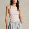 Pink Women’s Ralph Lauren Ribbed Cotton Tank Tops Pink Women’s Ralph Lauren Ribbed Cotton Tank Tops