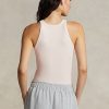 Pink Women’s Ralph Lauren Ribbed Cotton Tank Tops Pink Women’s Ralph Lauren Ribbed Cotton Tank Tops