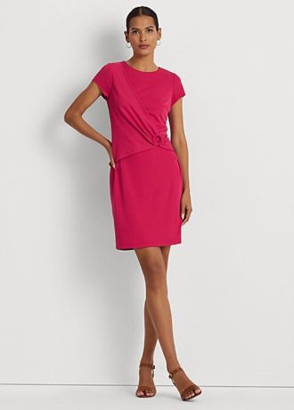 Pink Women’s Ralph Lauren Stretch Jersey Short-Sleeve Dress