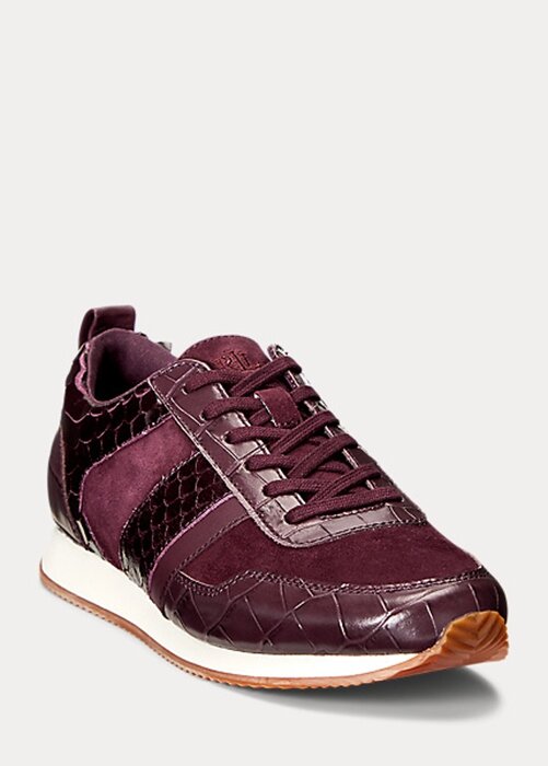Purple Women’s Ralph Lauren Colten Embossed Leather & Suede Sneakers Purple Women’s Ralph Lauren Colten Embossed Leather & Suede Sneakers