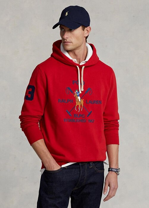 Red Men’s Ralph Lauren Big Polo Crest Fleece Hoodie Red Men’s Ralph Lauren Big Polo Crest Fleece Hoodie