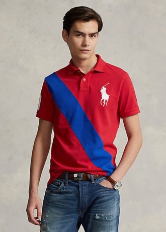 Red Men’s Ralph Lauren Big Pony Mesh Polo Shirts