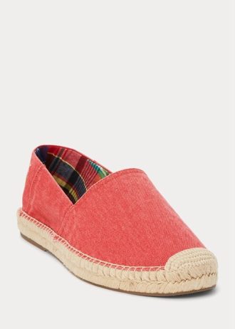 Red Men’s Ralph Lauren Cevio Washed Canvas Espadrille
