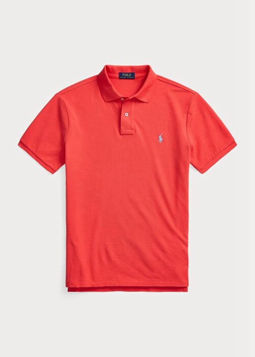 Red Men’s Ralph Lauren Custom Slim Fit Mesh Polo Shirts Red Men’s Ralph Lauren Custom Slim Fit Mesh Polo Shirts