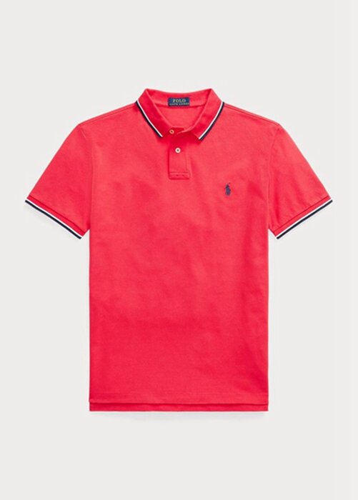 Red Men’s Ralph Lauren Custom Slim Fit Mesh Polo Shirts Red Men’s Ralph Lauren Custom Slim Fit Mesh Polo Shirts