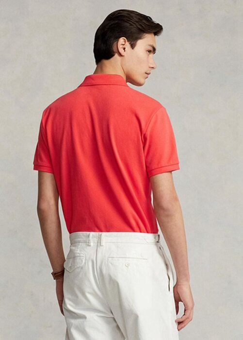 Red Men’s Ralph Lauren Custom Slim Fit Mesh Polo Shirts Red Men’s Ralph Lauren Custom Slim Fit Mesh Polo Shirts