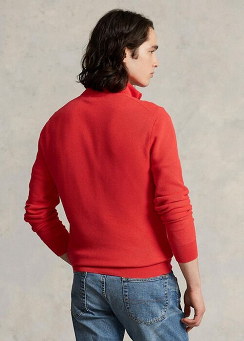 Red Men’s Ralph Lauren Mesh-knit Cotton Quarter-zip Jumper Sweaters Red Men’s Ralph Lauren Mesh-knit Cotton Quarter-zip Jumper Sweaters