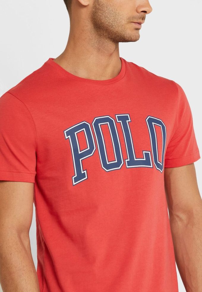 Red Men’s Ralph Lauren Slogan Crew Neck T Shirts