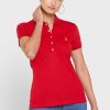 Red Women’s Ralph Lauren Button Detail Shirt Polo Shirts
