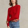 Red Women’s Ralph Lauren Cotton Crewneck Sweaters Red Women’s Ralph Lauren Cotton Crewneck Sweaters