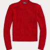 Red Women’s Ralph Lauren Cotton Crewneck Sweaters Red Women’s Ralph Lauren Cotton Crewneck Sweaters