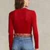 Red Women’s Ralph Lauren Cotton Crewneck Sweaters Red Women’s Ralph Lauren Cotton Crewneck Sweaters