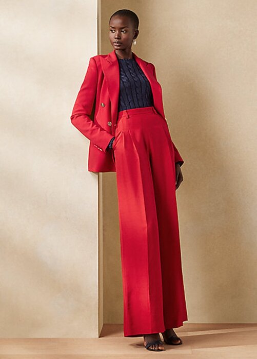 Red Women’s Ralph Lauren Graciela Silk Shantung Pants Red Women’s Ralph Lauren Graciela Silk Shantung Pants