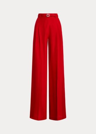 Red Women’s Ralph Lauren Graciela Silk Shantung Pants