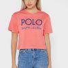 Red Women’s Ralph Lauren Graphic Logo T Shirts