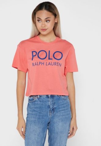 Red Women’s Ralph Lauren Graphic Logo T Shirts