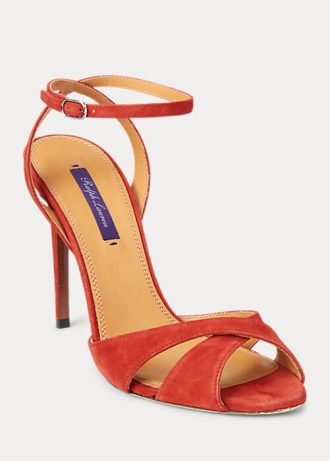 Red Women’s Ralph Lauren Kandice Goat-Suede Heels