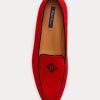 Red Women’s Ralph Lauren Laurel Embroidered Goat-Suede Loafers Red Women’s Ralph Lauren Laurel Embroidered Goat-Suede Loafers