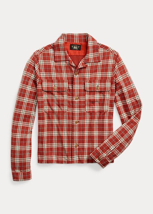 Red Women’s Ralph Lauren Plaid-Print Jersey Camp Shirts Red Women’s Ralph Lauren Plaid-Print Jersey Camp Shirts
