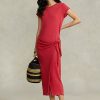 Red Women’s Ralph Lauren Tie-Detail Linen Jersey Dress