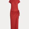 Red Women’s Ralph Lauren Tie-Detail Linen Jersey Dress
