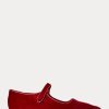 Red Women’s Ralph Lauren Velvet Mary Jane Pointed Flat Shoes Red Women’s Ralph Lauren Velvet Mary Jane Pointed Flat Shoes