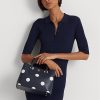 Refined Navy/Vanilla Women’s Ralph Lauren Polka-Dot Leather Small Marcy Satchel Bags