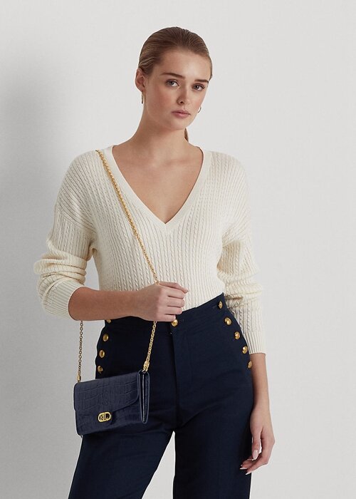 Refined Navy Women’s Ralph Lauren Embossed Leather Medium Adair Crossbody Bags Refined Navy Women’s Ralph Lauren Embossed Leather Medium Adair Crossbody Bags