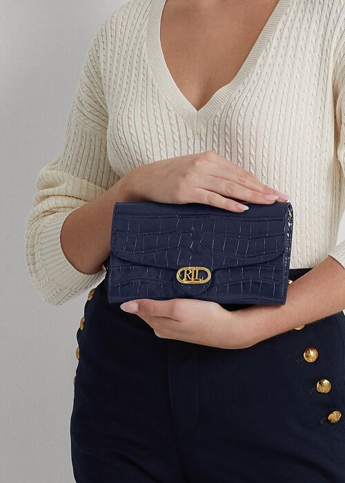 Refined Navy Women’s Ralph Lauren Embossed Leather Medium Adair Crossbody Bags Refined Navy Women’s Ralph Lauren Embossed Leather Medium Adair Crossbody Bags