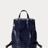 Refined Navy Women’s Ralph Lauren Embossed Leather Medium Winny Backpacks